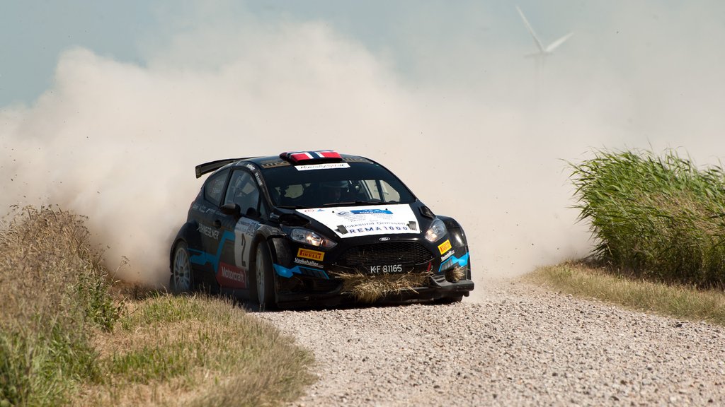 Frank Tore Larsen og Torstein Eriksen fra Norge er altid garanter for action, når de gæster dansk rally. De kørte en flot 2. plads hjem i Sydjysk Rally.
(Foto: ralllypics.dk – Viggo Johansen)